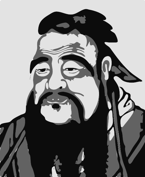 Stencil of Confucius Graphic