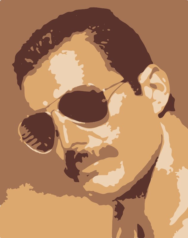 Stencil of Freddie Mercury Sunglasses