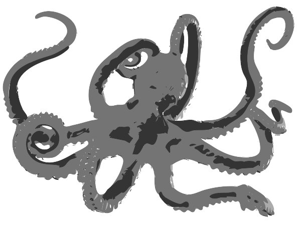 Stencil of Red Octopus