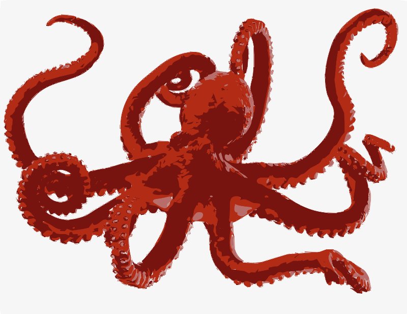 Stencil of Red Octopus