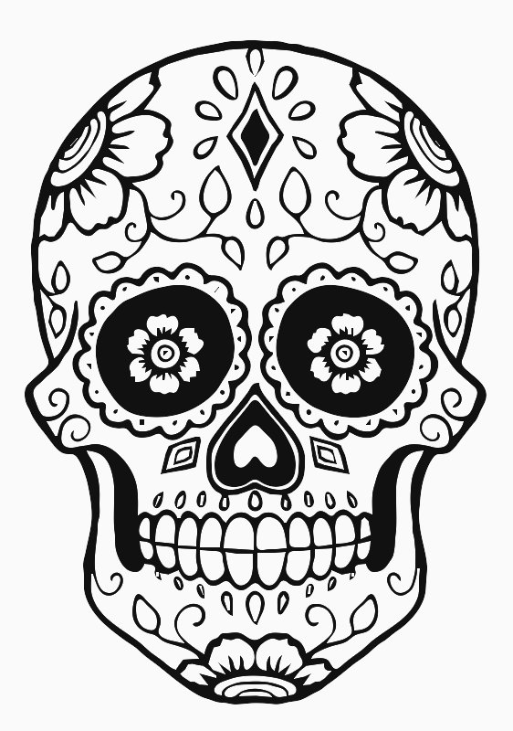 Stencil of Sugar Skull Template