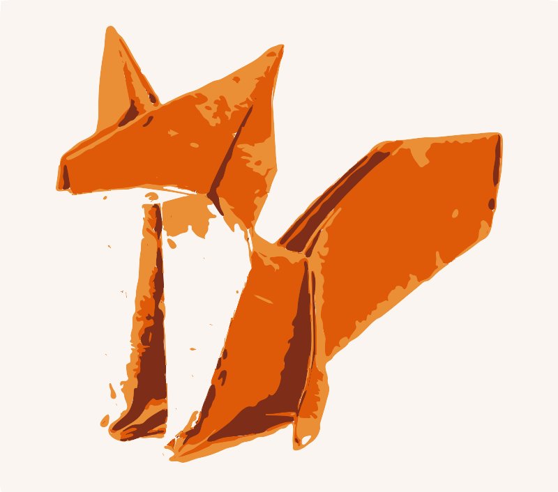 Stencil of Origami Fox