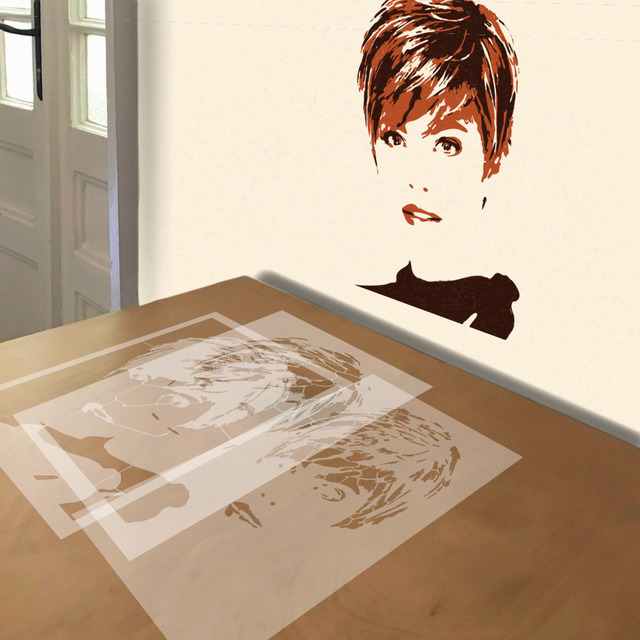 Simulated painting of stencil of Pixie
