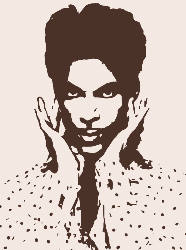Stencil of Prince Holding Ears