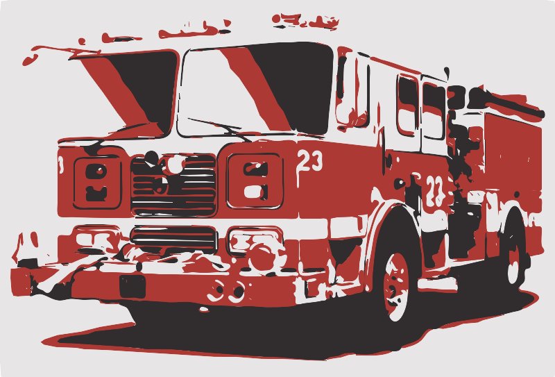 Stencil of Fire Truck No. 23