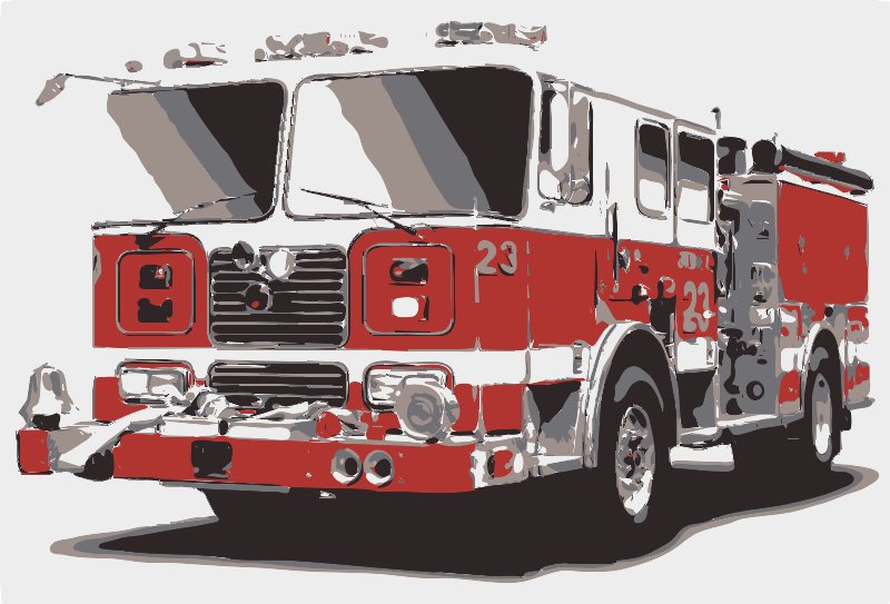 Stencil of Fire Truck No. 23