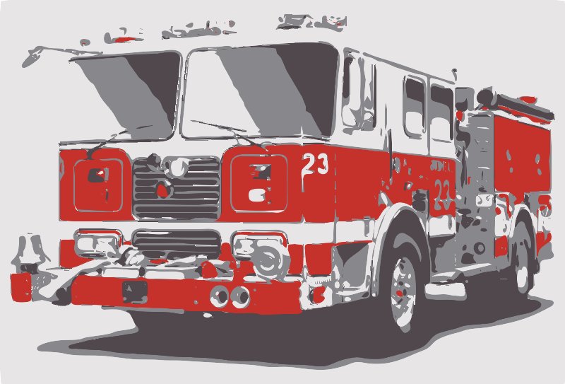 Stencil of Fire Truck No. 23