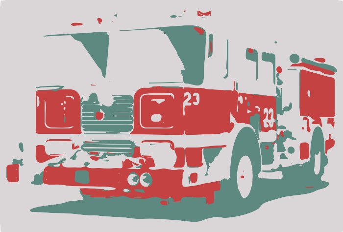 Stencil of Fire Truck No. 23