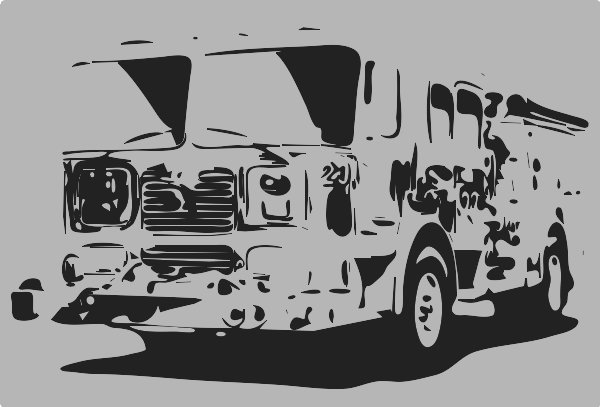 Stencil of Fire Truck No. 23