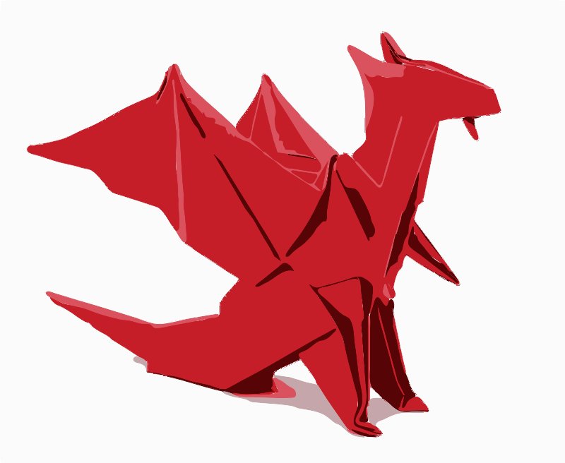 Stencil of Origami Dragon