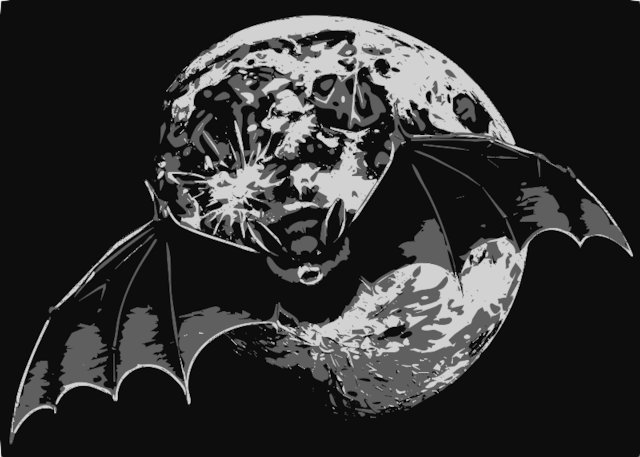 Stencil of Bat and Full Moon