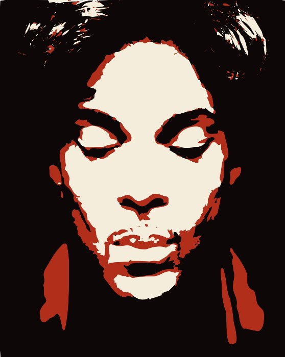 Stencil of Prince with Eyes Closed