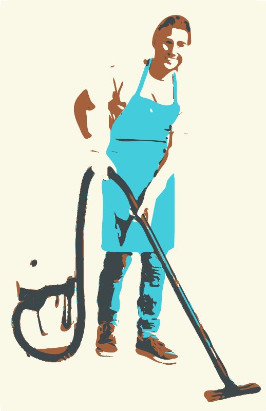 Stencil of Male Janitor