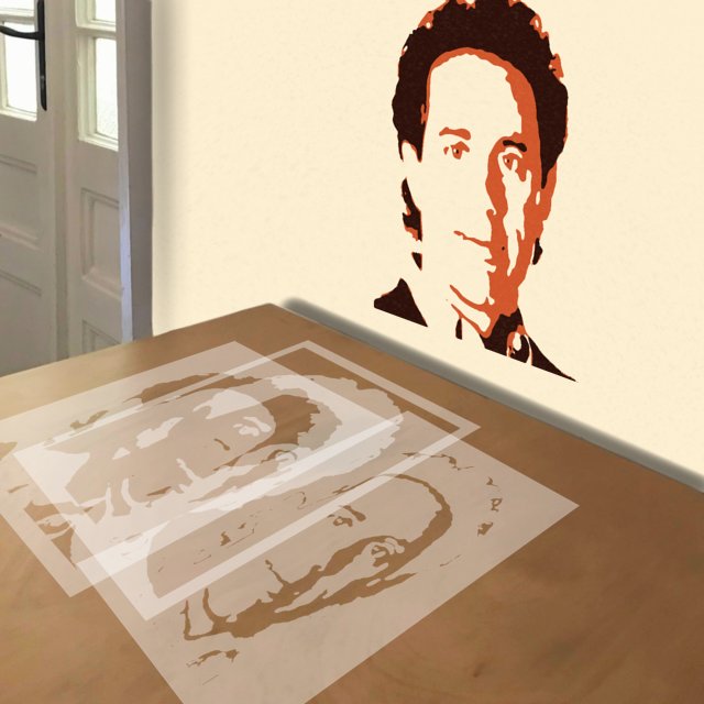 Seinfeld stencil in 3 layers, simulated painting