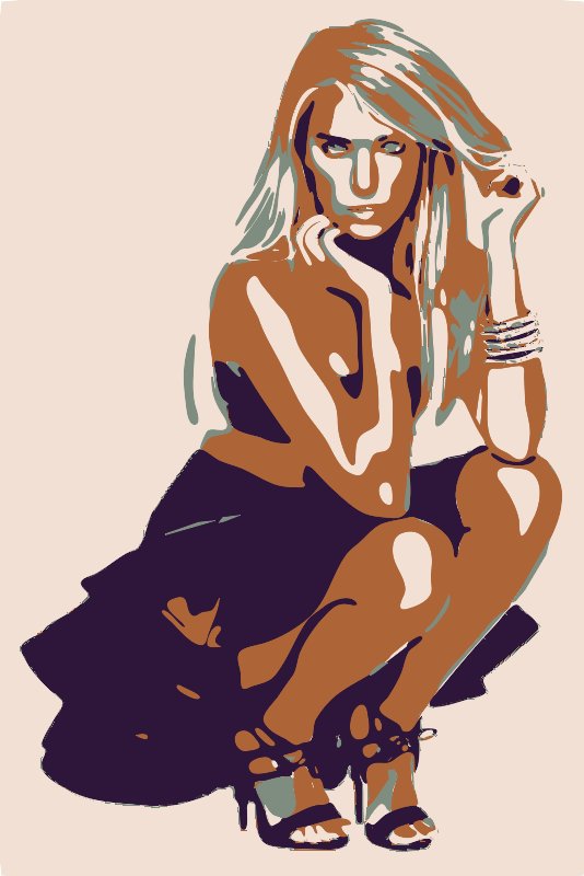 Stencil of Seated Woman