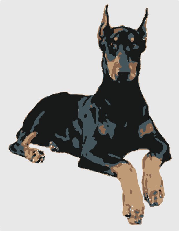 Stencil of Doberman in Repose