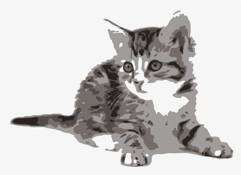 Stencil of Kitten Playing