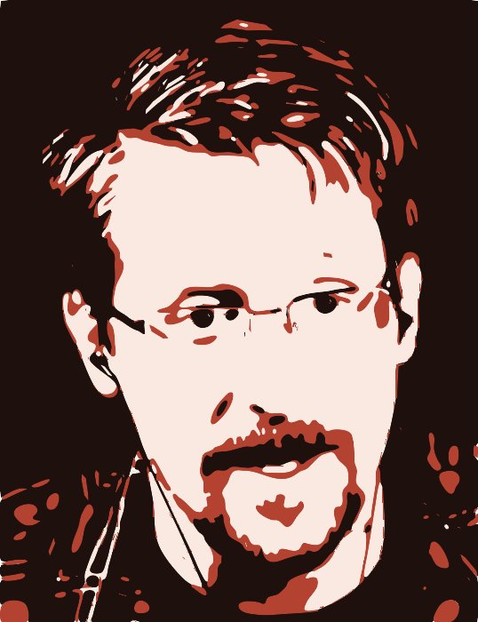Stencil of Edward Snowden