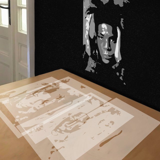 Basquiat stencil in 4 layers, simulated painting