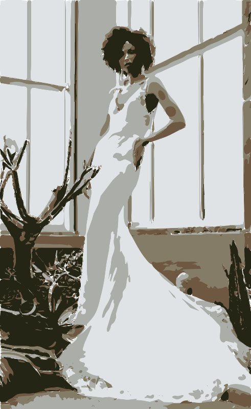 Stencil of Elegant Bride