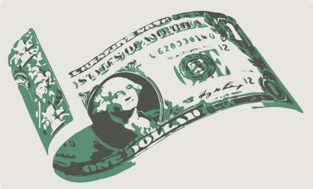 Stencil of Rolled One Dollar Bill