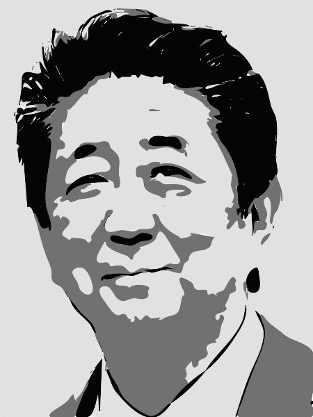 Stencil of Shinzo Abe