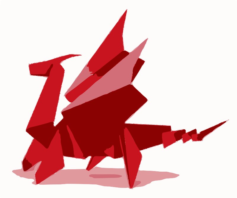 Stencil of Origami Dragon