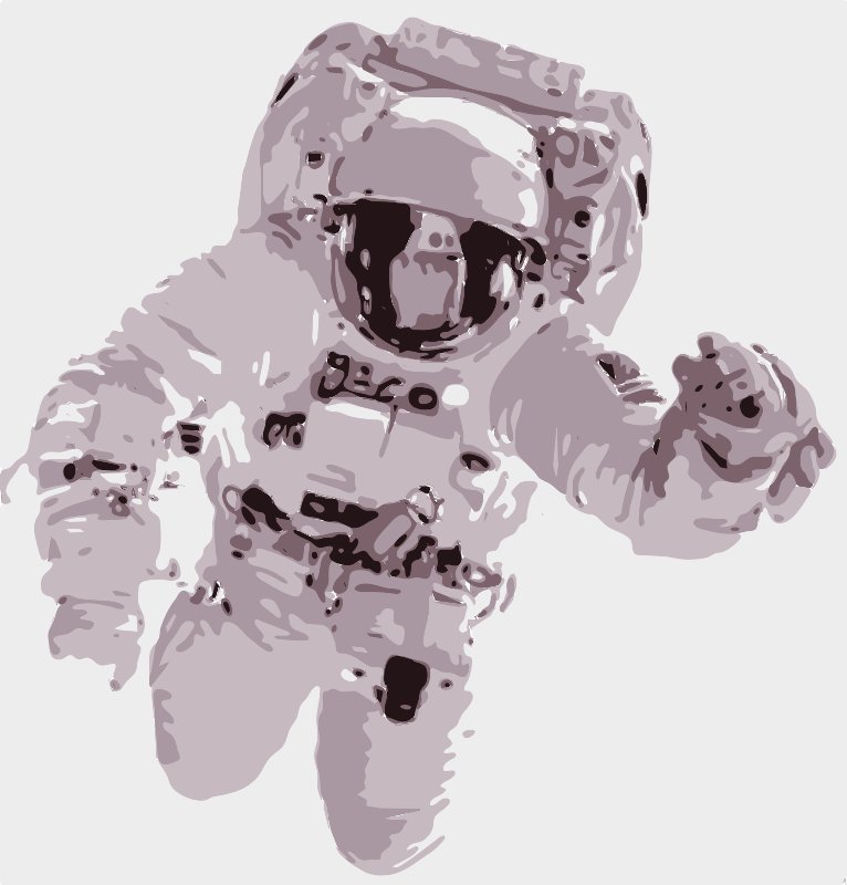 Stencil of Spacesuit in Action