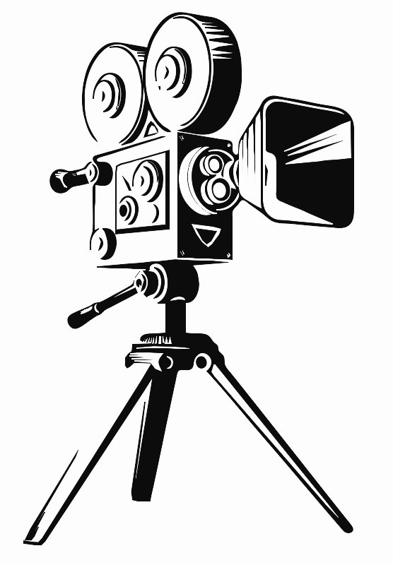Stencil of Movie Camera