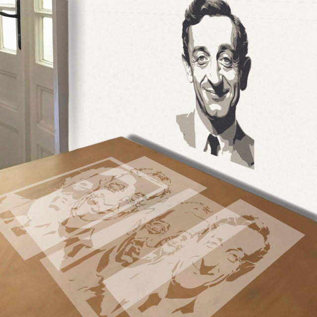 Harvey Milk stencil in 4 layers, simulated painting