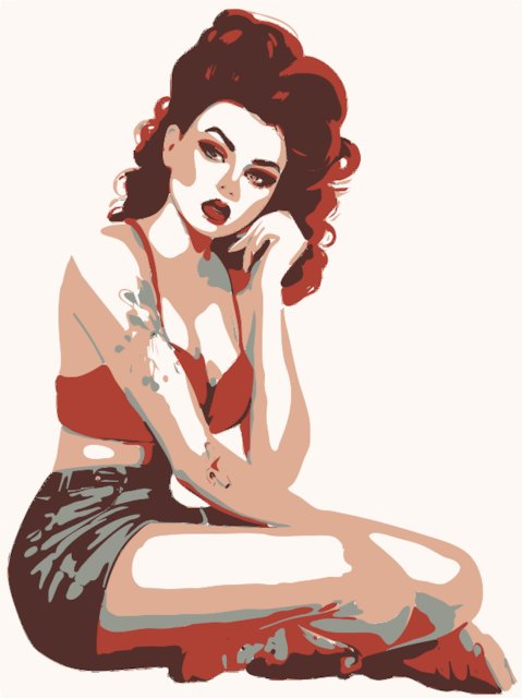 Stencil of Pinup Girl