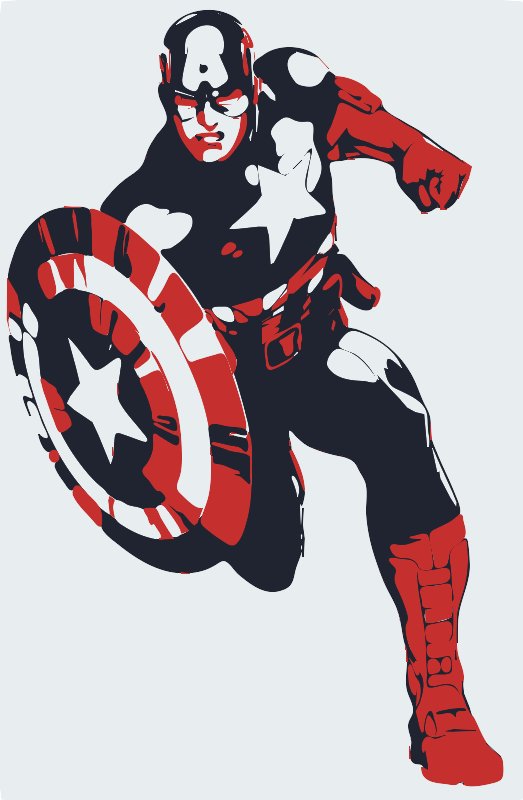 Stencil of Captain America Running