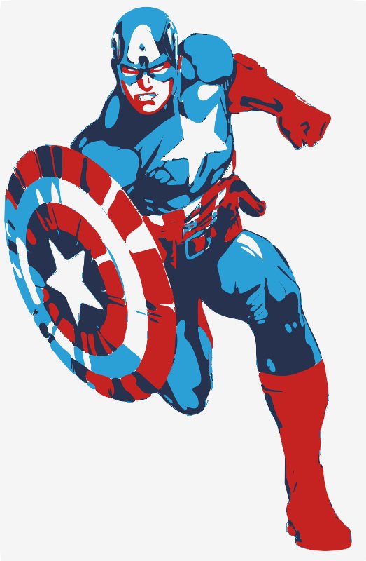 Stencil of Captain America Running