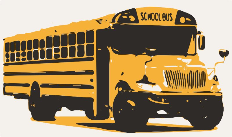 Stencil of School Bus