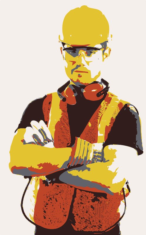 Stencil of Construction Worker
