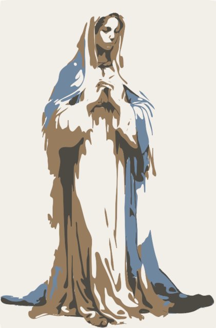 Stencil of Virgin Mary