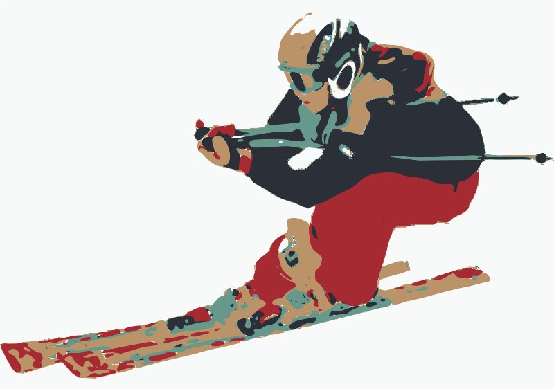 Stencil of Skier Slalom