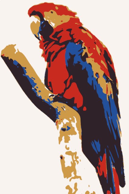 Stencil of Colorful Parrot