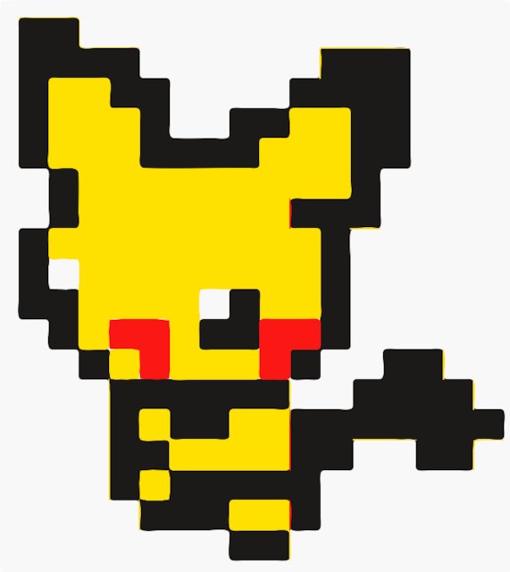 Stencil of 8bit Pikachu