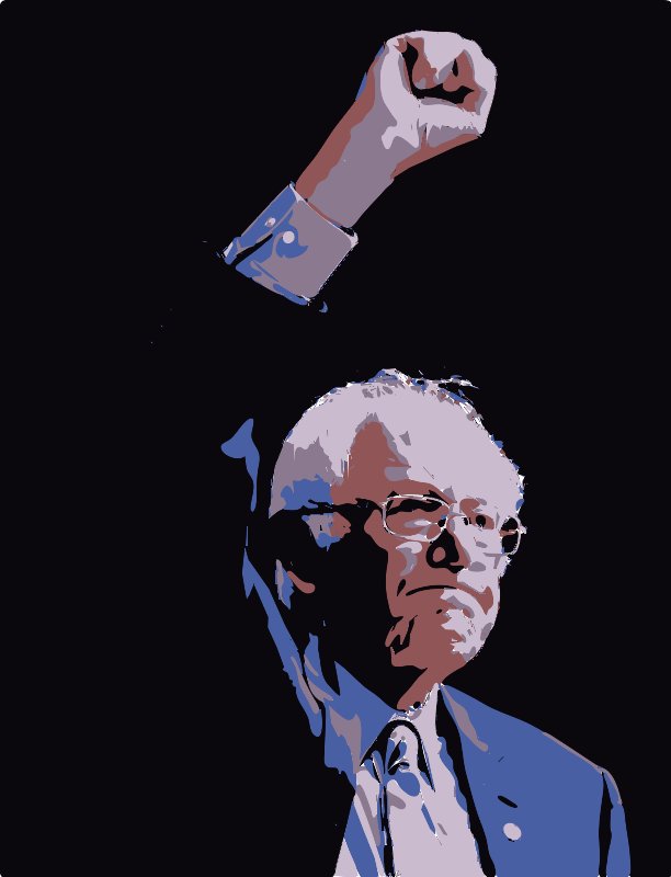 Stencil of Bernie Sanders War Cry
