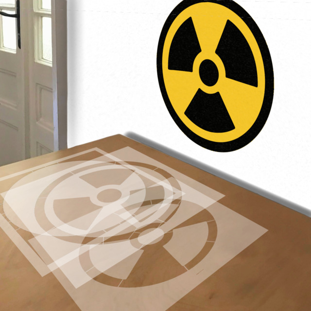 Radioactive stencil in 3 layers, simulated painting