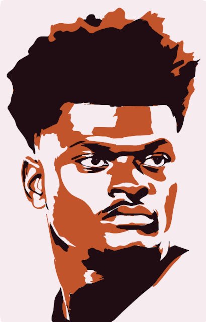 Stencil of Lamar Jackson