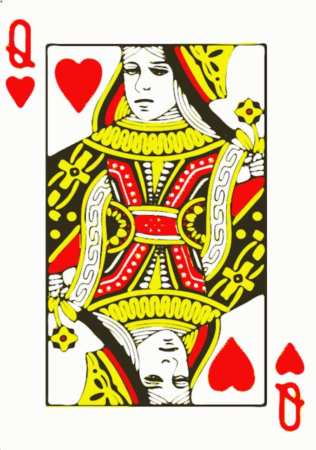 Stencil of Queen of Hearts Playing Card