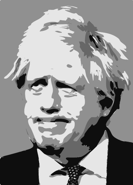 Stencil of Boris Johnson