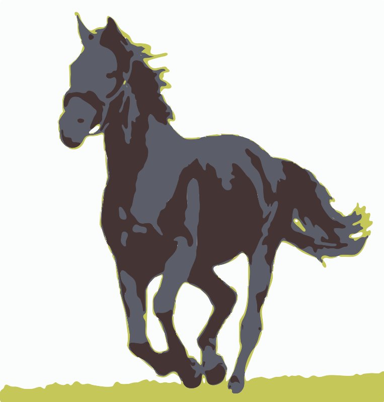 Stencil of Black Horse