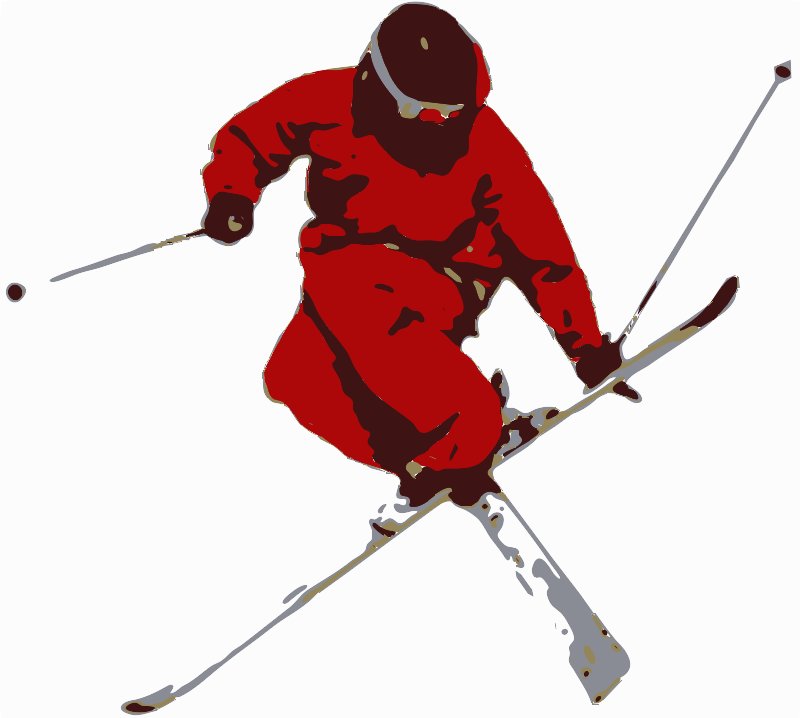 Stencil of Skier Helicopter