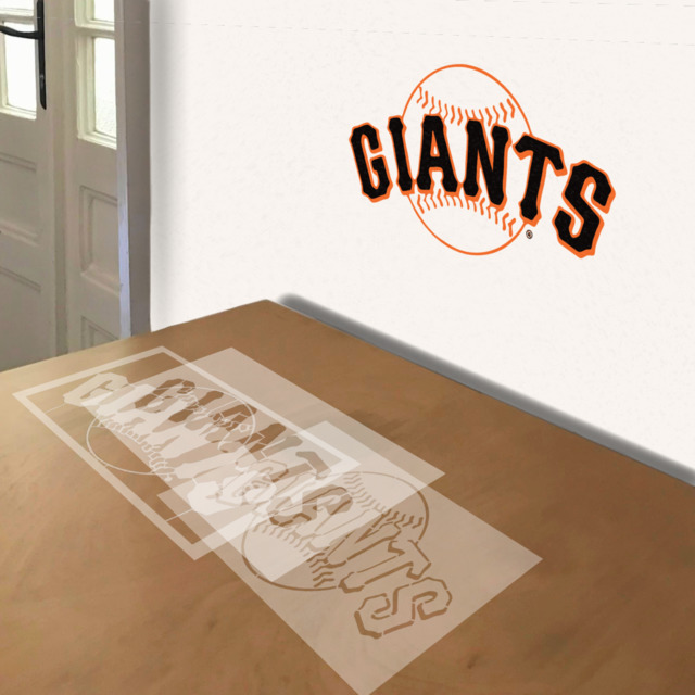 San Francisco Giants stencil in 3 layers, simulated painting