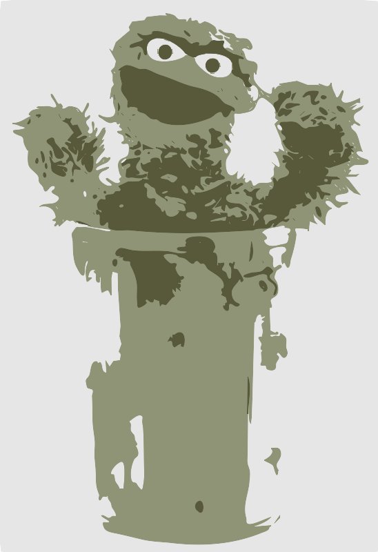 Stencil of Oscar the Grouch