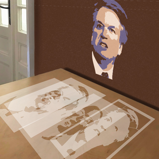 Simulated painting of stencil of Brett Kavanaugh