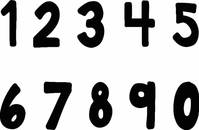 Stencil of Casual Numbers